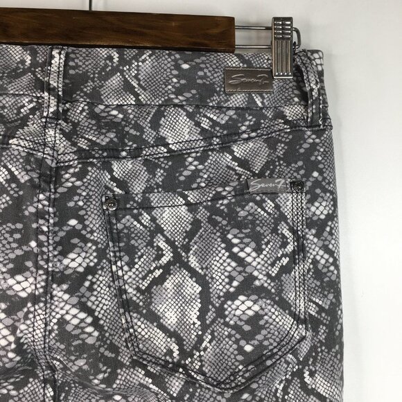 Seven7 Tummyless High Rise Skinny Snake Print Jeans Size 10 - Picture 6 of 13